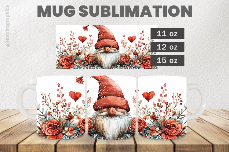 Gnome Mug Wrap Sublimation |11oz, 12oz & 15oz