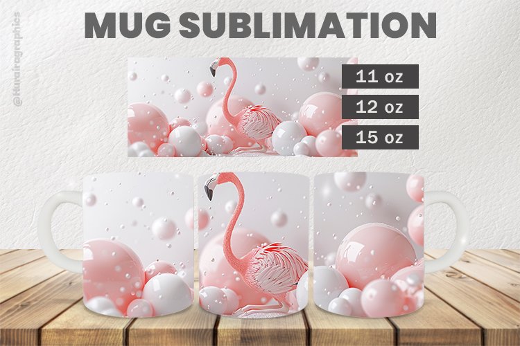 Flamingo Mug Wrap Sublimation |11oz, 12oz & 15oz