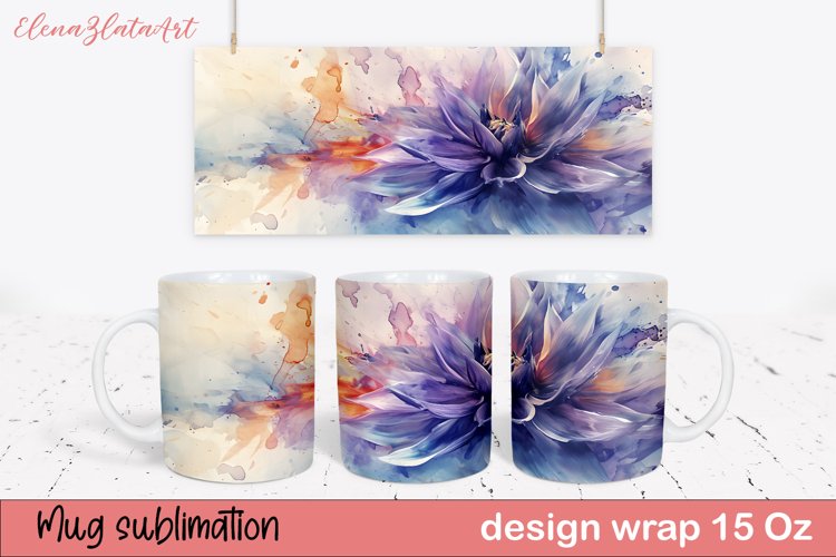 3D Mug Wrap PNG, 3D Flowers Mug Sublimation Designs