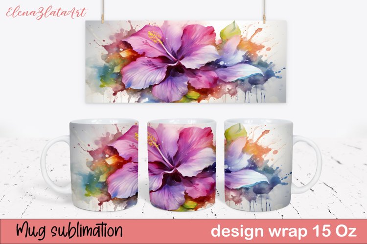 3D Mug Wrap PNG, 3D Flowers Mug Sublimation Designs