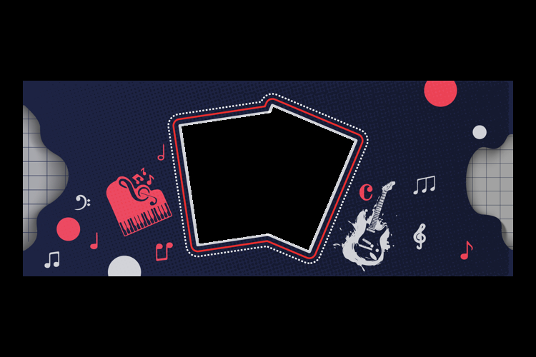 Mug template printing with music decoration design for print example image 1