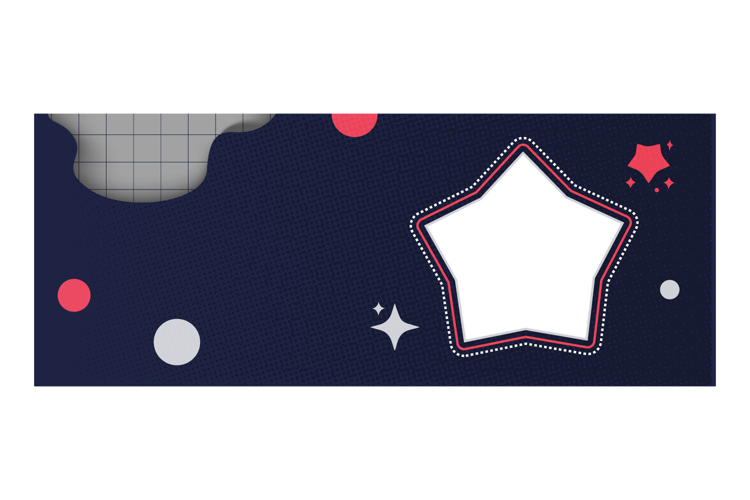 Mug template printing with stars decoration design