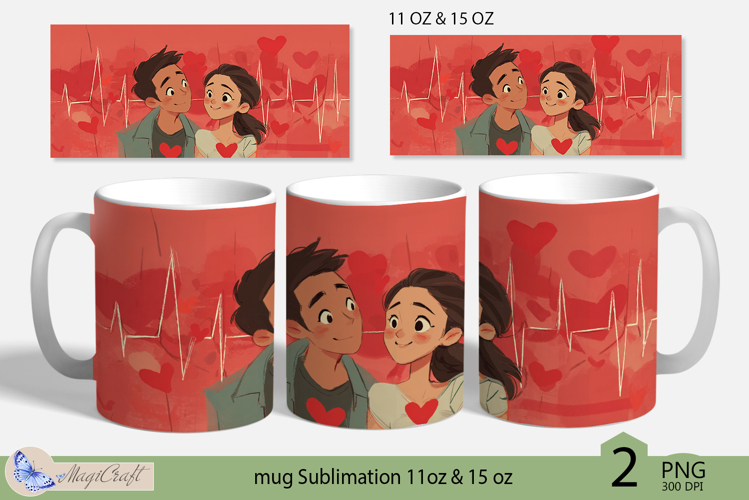 LOVE mug wrap Sublimation|LOVE mug 11oz 15oz| heart decor