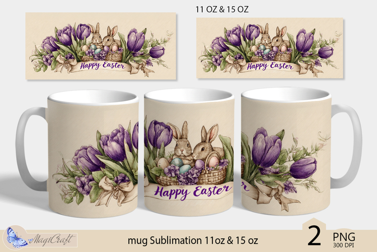 Happy Easter mug Sublimation| Easter mug 11oz 15oz| Bunny