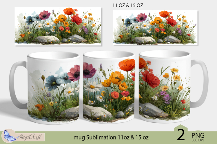 Red Poppies mug Sublimation|flowers mug 11oz 15oz| Flora mug