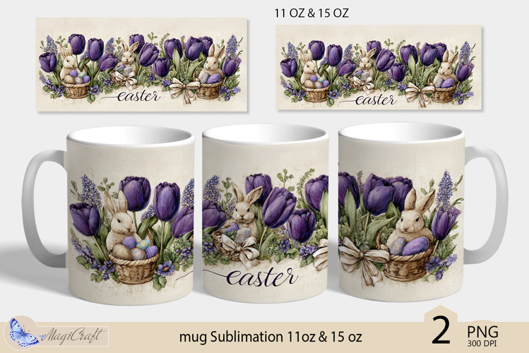 Happy Easter mug Sublimation| Easter mug 11oz 15oz| Bunny