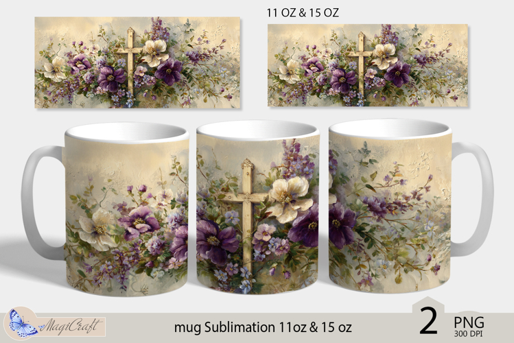 Happy Easter mug Sublimation| Easter cross mug 11oz 15oz