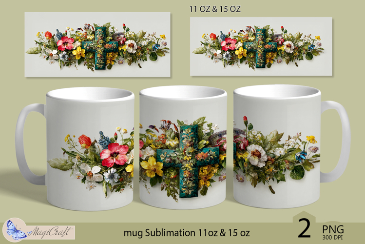 Happy Easter mug Sublimation| Easter cross mug 11oz 15oz