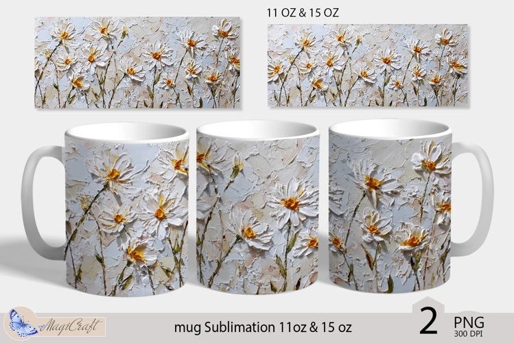 Daisies mug Sublimation|flowers mug 11oz 15oz| Flora mug