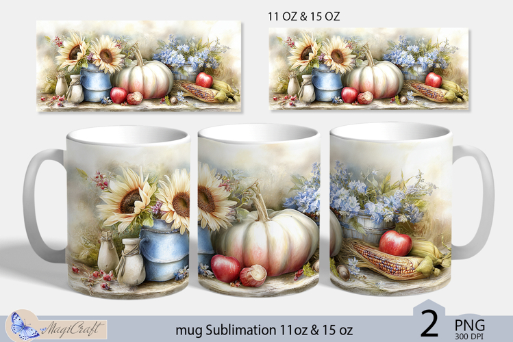 Thanksgiving mug Sublimation|Pumpkin mug 11oz 15oz|sunflower