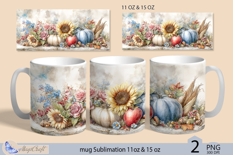 Thanksgiving mug Sublimation|Pumpkin mug 11oz 15oz|sunflower