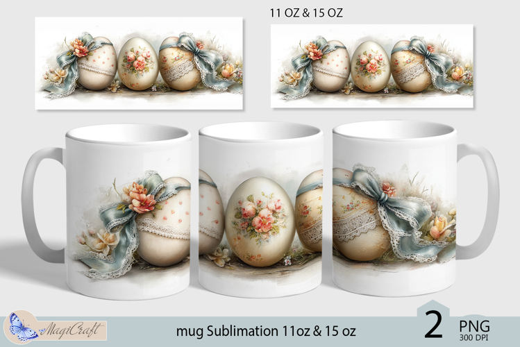 Happy Easter mug Sublimation| Easter eggs mug wrap 11oz 15oz