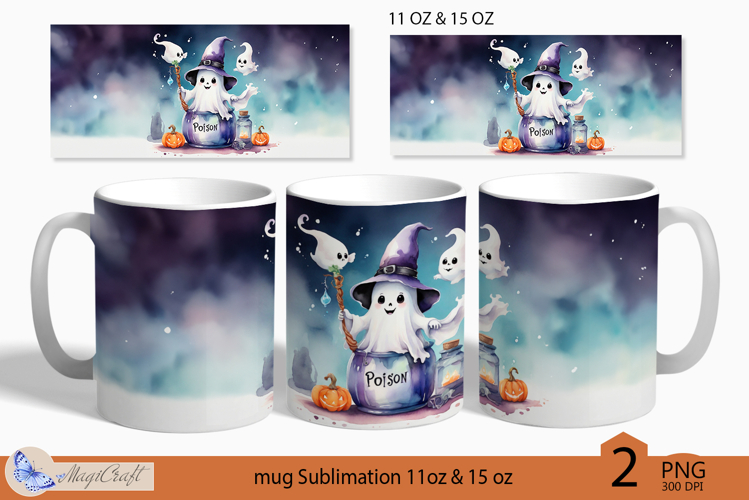 Ghost Mug Wrap Sublimation|Halloween print|31 october poison