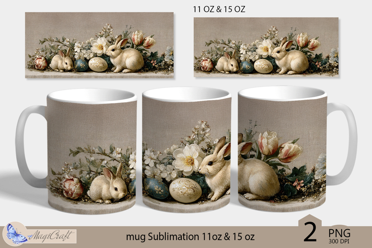 Happy Easter mug Sublimation| Easter mug 11oz 15oz| Bunny