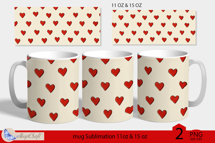 Valentines day mug Sublimation|hearts mug 11oz 15oz| love