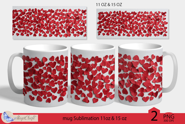 Valentines day mug Sublimation|hearts mug 11oz 15oz| love
