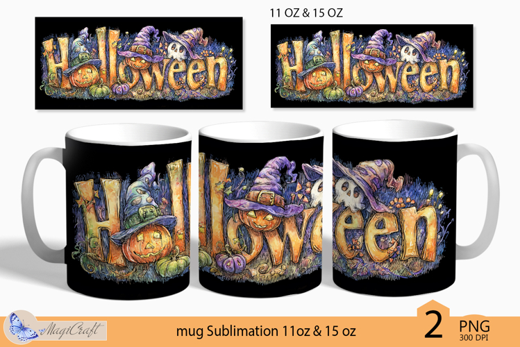 Halloween Mug Wrap Sublimation|ghost print|31 october witch