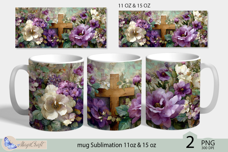 Happy Easter mug Sublimation| Easter cross mug 11oz 15oz