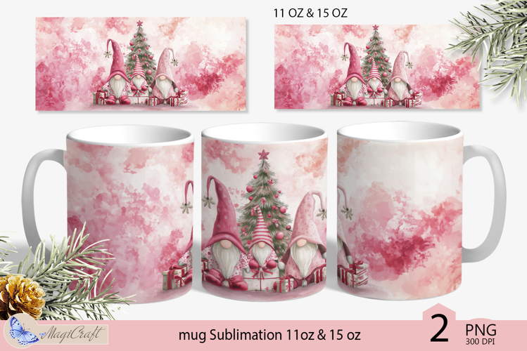 Gnomes Mug Christmas Sublimation| Design Mug Wrap 11oz 15oz