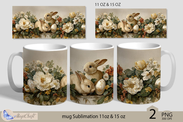 Happy Easter mug Sublimation| Easter mug 11oz 15oz| Bunny