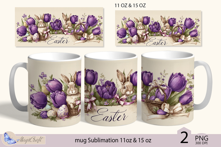 Happy Easter mug Sublimation| Easter mug 11oz 15oz| Bunny
