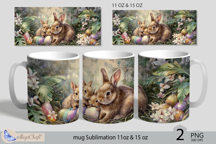 Happy Easter mug Sublimation| Easter mug 11oz 15oz| Bunny