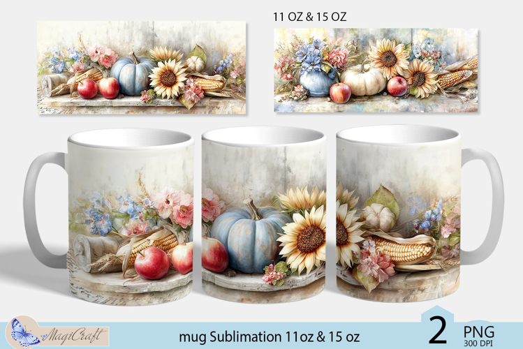 Thanksgiving mug Sublimation|Pumpkin mug 11oz 15oz|sunflower