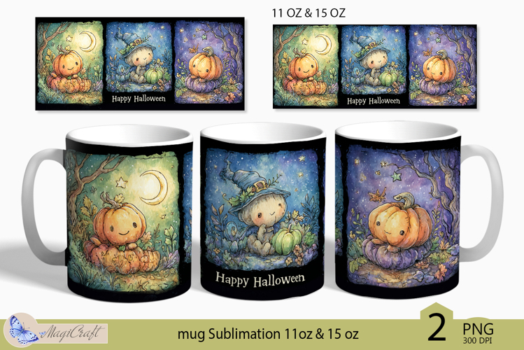 Happy Halloween Pumpkin mug Sublimation|mug 11oz 15oz| moon