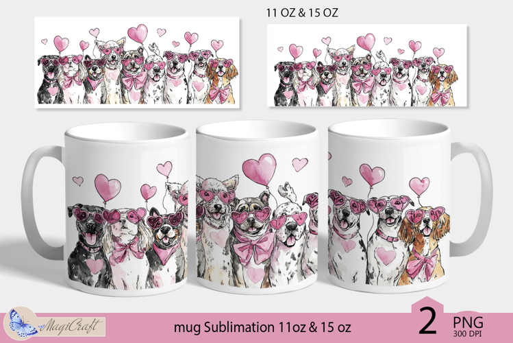 Dogs mug wrap Sublimation|mug 11oz 15oz| valentines day mug