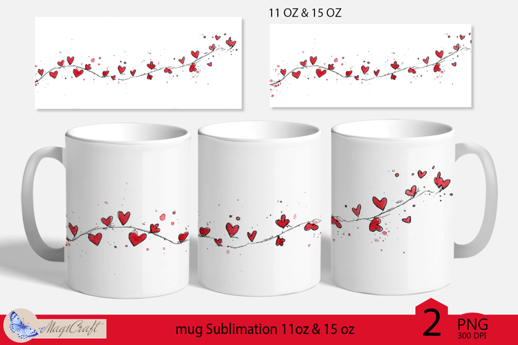 Valentines day mug Sublimation|hearts mug 11oz 15oz| hearts