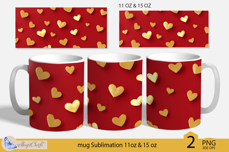 Valentines day mug Sublimation|hearts mug 11oz 15oz| hearts