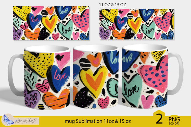 Valentines day mug Sublimation|hearts mug 11oz 15oz| love