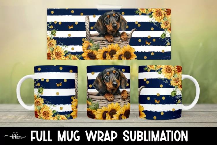Dachshund 11 oz Mug Press Sublimation Design PNG File