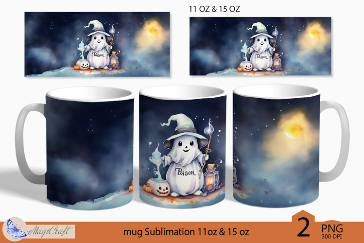 Ghost Mug Wrap Sublimation|Halloween print|31 october poison