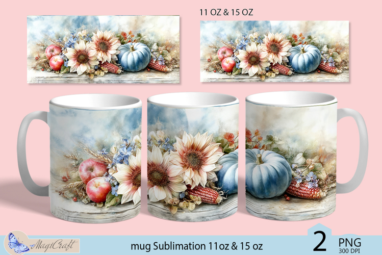 Thanksgiving mug Sublimation|Pumpkin mug 11oz 15oz|sunflower