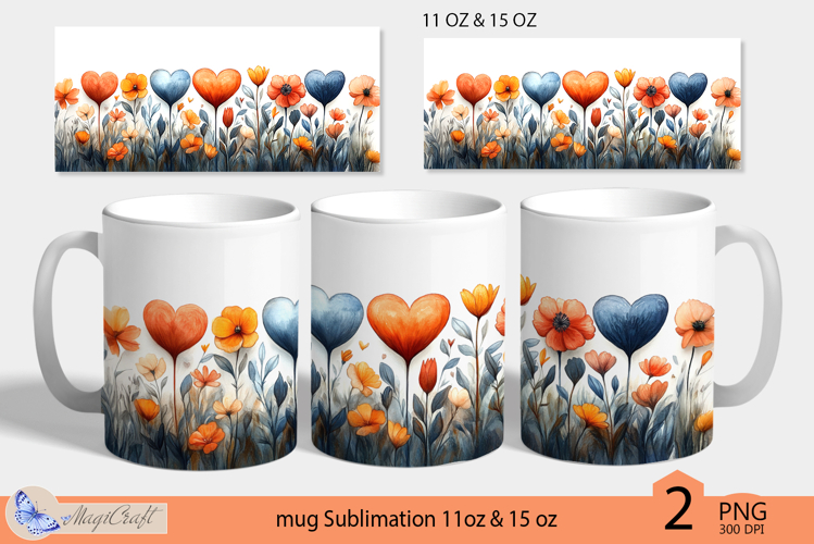 Valentines day mug Sublimation|hearts mug warp 11oz 15oz