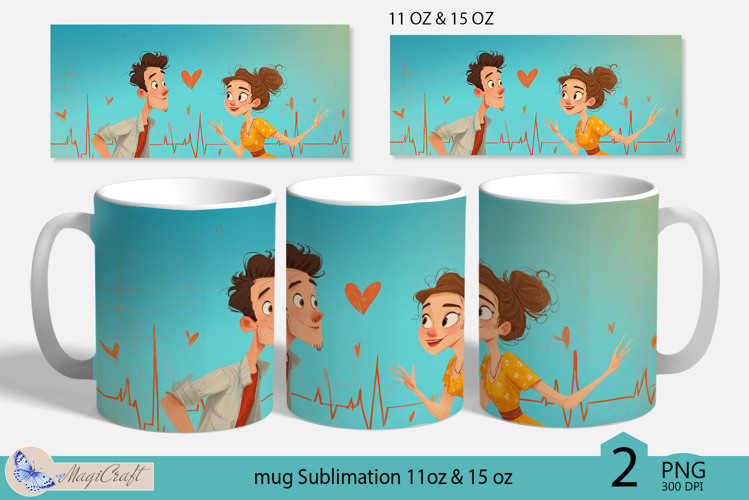 LOVE mug wrap Sublimation|LOVE mug 11oz 15oz| heart decor