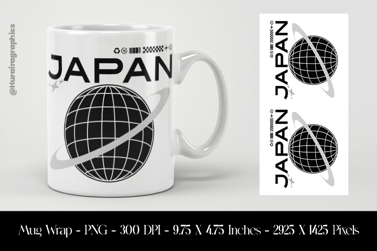 Japan Mug Wrap Sublimation Design PNG