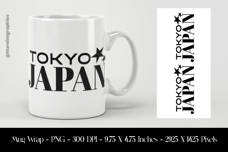 Tokyo Japan Mug Wrap Sublimation Design PNG