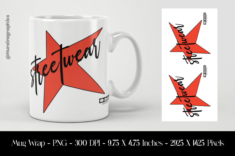 Streetwear Mug Wrap Sublimation Design PNG