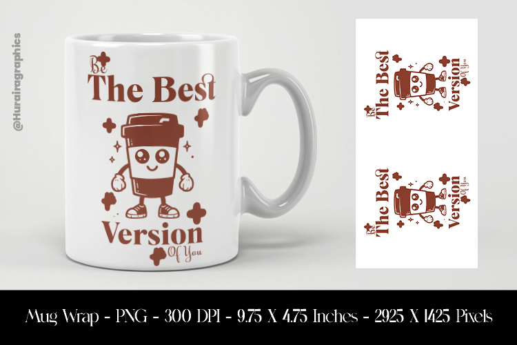 The Best Versions Mug Wrap Sublimation Design PNG