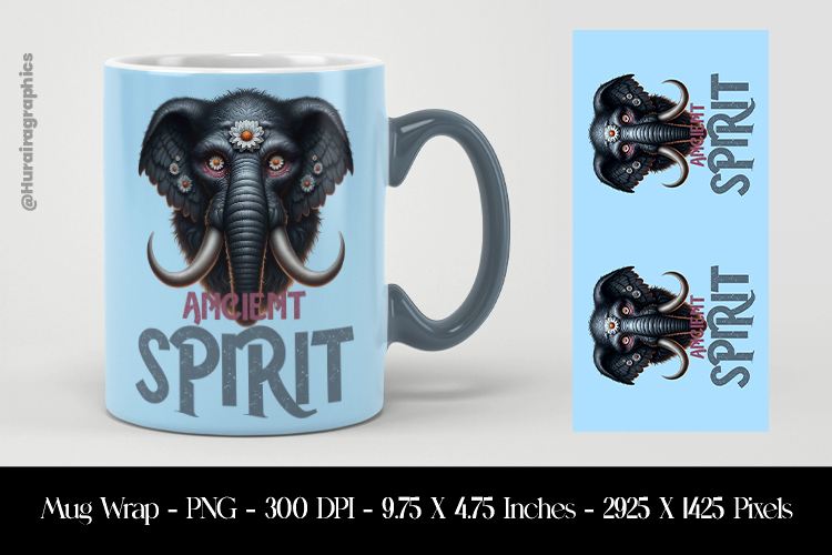 Ancient Spirit Mug Wrap Sublimation Design PNG