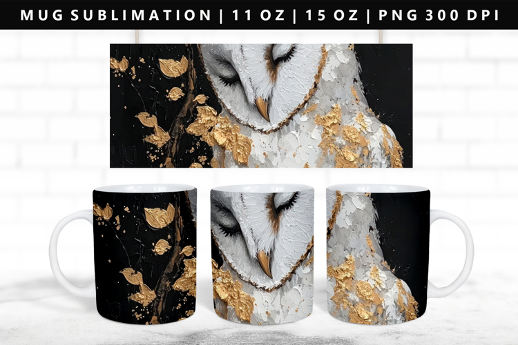 Owl 11oz, 15oz Mug Sublimation | Mug Wrap PNG