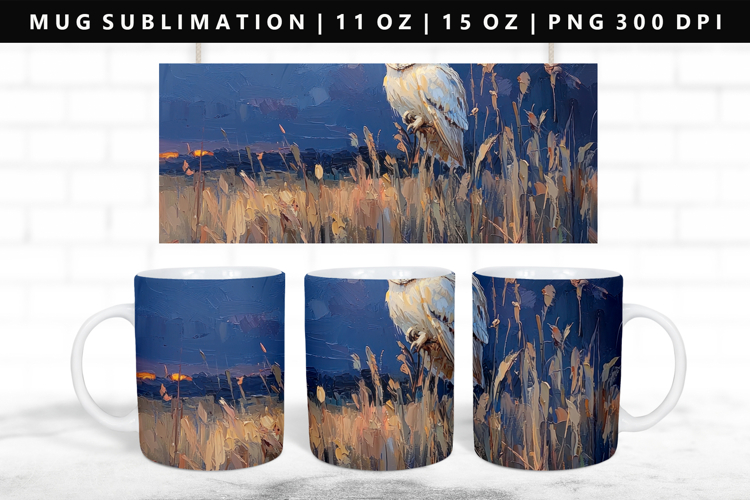 Owl 11oz, 15oz Mug Sublimation | Mug Wrap PNG