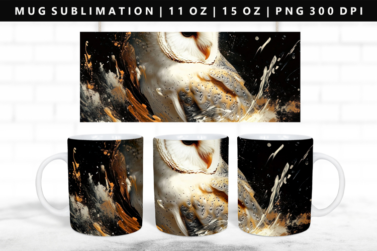 Owl 11oz, 15oz Mug Sublimation | Mug Wrap PNG