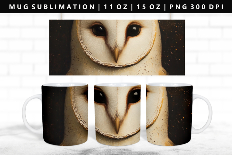 Owl 11oz, 15oz Mug Sublimation | Mug Wrap PNG