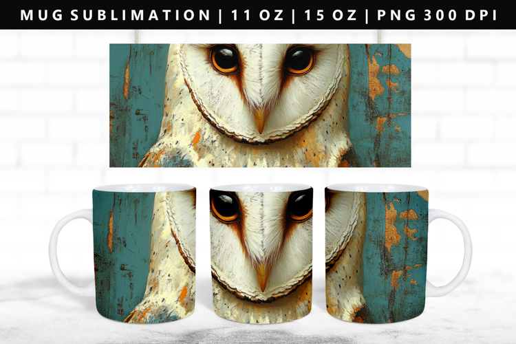 Owl 11oz, 15oz Mug Sublimation | Mug Wrap PNG