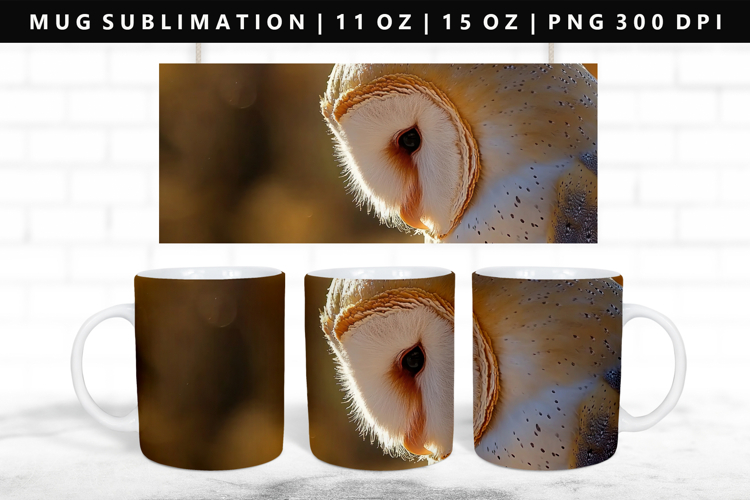 Owl 11oz, 15oz Mug Sublimation | Mug Wrap PNG