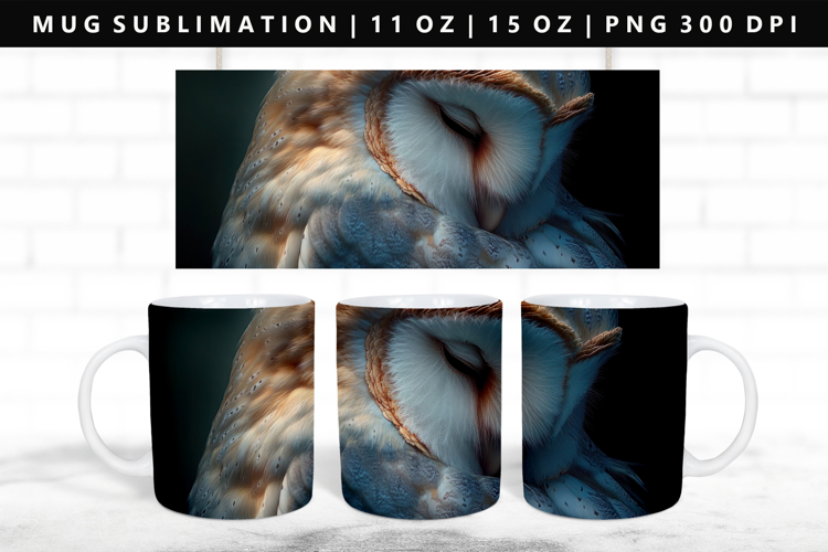 Owl 11oz, 15oz Mug Sublimation | Mug Wrap PNG