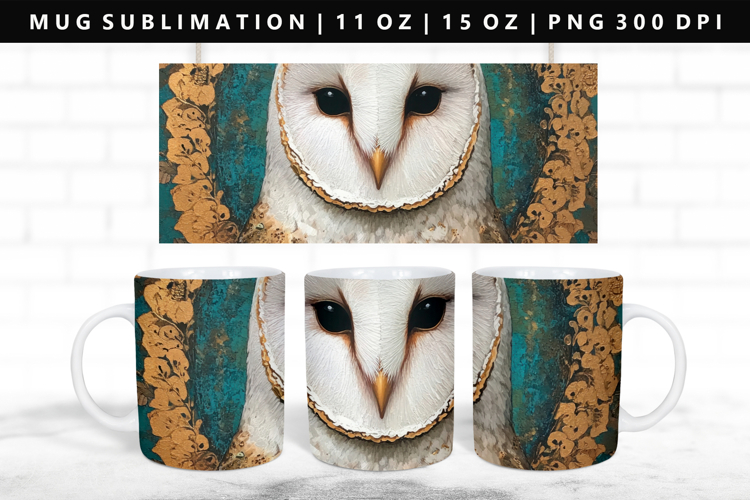Owl 11oz, 15oz Mug Sublimation | Mug Wrap PNG